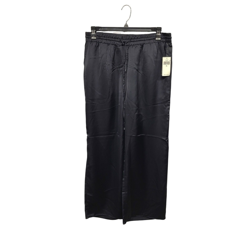 Lauren‎ Ralph Lauren Petite L Black Wide Leg Pants Elastic Waist MSRP 165
